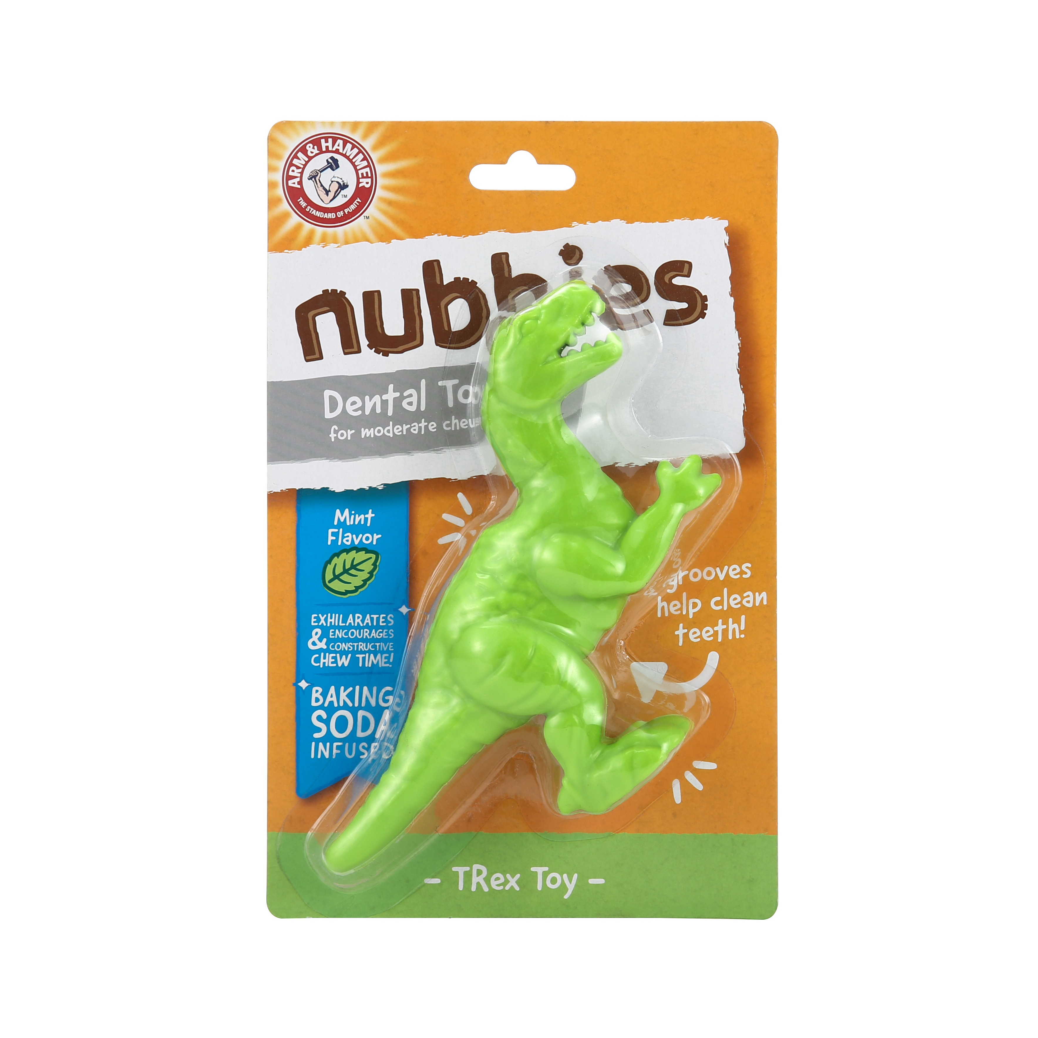 Arm & Hammer Nubbies TRex Dental Toy for Dogs, Mint Flavor